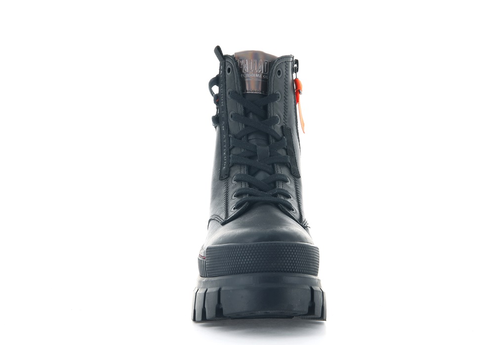 Botas Palladium REVOLT BOOT LEATHER Mujer Negras | Costa Rica-83972